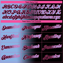 Laden Sie das Bild in den Galerie-Viewer, Uksn Individuelles Schwarz Hellblau-Pink Farbverlauf Fashion Funktions-T-Shirt

