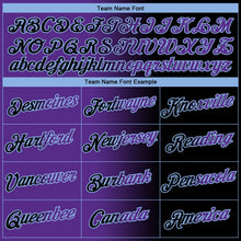 Laden Sie das Bild in den Galerie-Viewer, Uksn Individuelles Schwarz Violett-Hellblau Farbverlauf Fashion Funktions-T-Shirt
