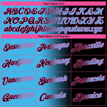Laden Sie das Bild in den Galerie-Viewer, Uksn Individuelles Schwarz Himmelblau-Pink Farbverlauf Fashion Funktions-T-Shirt
