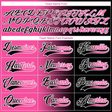 Laden Sie das Bild in den Galerie-Viewer, Uksn Individuelles Schwarz Pink-Weiß Verlaufsdesign Eishockey-Trikot mit Schnürkragen
