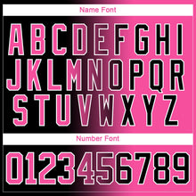 Laden Sie das Bild in den Galerie-Viewer, Uksn Individuelles Schwarz Pink-Weiß Verlaufsdesign Eishockey-Trikot mit Schnürkragen
