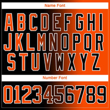 Laden Sie das Bild in den Galerie-Viewer, Uksn Individuelles Schwarz Orange-Weiß Verlaufsdesign Eishockey-Trikot mit Schnürkragen
