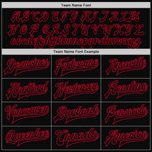 Laden Sie das Bild in den Galerie-Viewer, Uksn Individuelles Bomberjacke in Schwarz-Schwarz-Rot mit Druckknopfleiste und Varsity-Letterman-Stil
