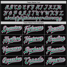 Laden Sie das Bild in den Galerie-Viewer, Uksn Individuelles Bomberjacke in Schwarz-Pink-Kelly-Grün mit Druckknopfleiste und Varsity-Letterman-Stil
