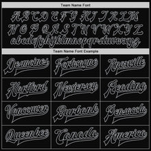 Laden Sie das Bild in den Galerie-Viewer, Uksn Individuelles Bomberjacke in Schwarz-Schwarz-Grau mit Druckknopfleiste und Varsity-Letterman-Stil
