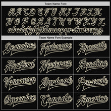 Laden Sie das Bild in den Galerie-Viewer, Uksn Individuelles Bomberjacke in Schwarz-Schwarz-Creme mit Druckknopfleiste und Varsity-Letterman-Stil
