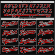 Laden Sie das Bild in den Galerie-Viewer, Uksn Individuelles Bomberjacke in Schwarz-Rot-Grau mit Druckknopfleiste, Zweifarben-Design und Varsity-Letterman-Stil

