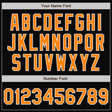 Laden Sie das Bild in den Galerie-Viewer, Uksn Individuelles Bomberjacke in Schwarz-Bay Orange-Weiß mit Druckknopfleiste und Varsity-Letterman-Stil
