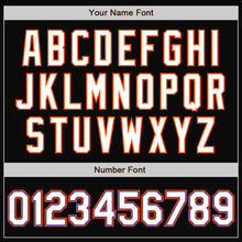 Laden Sie das Bild in den Galerie-Viewer, Uksn Individuelles Bomberjacke in Schwarz-Weiß-Violett-Orange mit Druckknopfleiste und Varsity-Letterman-Stil

