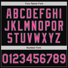 Laden Sie das Bild in den Galerie-Viewer, Uksn Individuelles Bomberjacke in Schwarz-Pink-Kelly-Grün mit Druckknopfleiste, Zweifarben-Design und Varsity-Letterman-Stil
