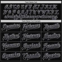 Laden Sie das Bild in den Galerie-Viewer, Uksn Individuelles Bomberjacke in Schwarz-Grau mit Druckknopfleiste, Zweifarben-Design und Varsity-Letterman-Stil
