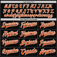 Laden Sie das Bild in den Galerie-Viewer, Uksn Individuelles Bomberjacke in Schwarz-Orange-Weiß mit Druckknopfleiste, Zweifarben-Design und Varsity-Letterman-Stil
