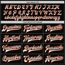 Laden Sie das Bild in den Galerie-Viewer, Uksn Individuelles Bomberjacke in Schwarz-Weiß-Orange mit Druckknopfleiste, Zweifarben-Design und Varsity-Letterman-Stil
