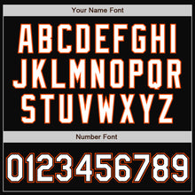Laden Sie das Bild in den Galerie-Viewer, Uksn Individuelles Bomberjacke in Schwarz-Weiß-Orange mit Druckknopfleiste, Zweifarben-Design und Varsity-Letterman-Stil
