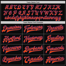 Laden Sie das Bild in den Galerie-Viewer, Uksn Individuelles Bomberjacke in Schwarz-Violett-Orange mit Druckknopfleiste, Zweifarben-Design und Varsity-Letterman-Stil
