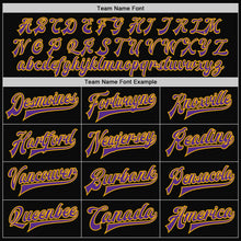 Laden Sie das Bild in den Galerie-Viewer, Uksn Individuelles Bomberjacke in Schwarz-Violett-Gold mit Druckknopfleiste, Zweifarben-Design und Varsity-Letterman-Stil
