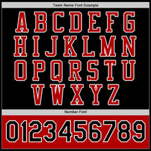 Laden Sie das Bild in den Galerie-Viewer, Uksn Individuelles Bomberjacke in Schwarz-Rot-Weiß mit Druckknopfleiste, Zweifarben-Design und Varsity-Letterman-Stil
