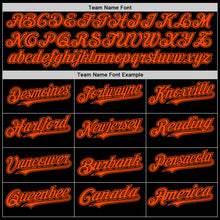 Laden Sie das Bild in den Galerie-Viewer, Uksn Individuelles Bomberjacke in Schwarz-Orange mit Druckknopfleiste, Kapuze und Varsity-Letterman-Stil
