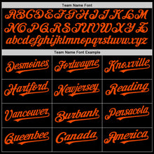 Laden Sie das Bild in den Galerie-Viewer, Uksn Individuelles Bomberjacke in Schwarz-Orange mit Druckknopfleiste, Kapuze und Varsity-Letterman-Stil

