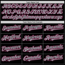 Laden Sie das Bild in den Galerie-Viewer, Uksn Individuelles Bomberjacke in Schwarz-Grau-Pink mit Druckknopfleiste, Kapuze, Zweifarben-Design und Varsity-Letterman-Stil
