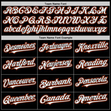 Laden Sie das Bild in den Galerie-Viewer, Uksn Individuelles Bomberjacke in Schwarz-Weiß-Orange mit Druckknopfleiste, Kapuze, Zweifarben-Design und Varsity-Letterman-Stil
