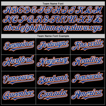 Laden Sie das Bild in den Galerie-Viewer, Uksn Individuelles Bomberjacke in Schwarz-Royalblau-Orange mit Byron-Stil, Reverskragen, Druckknopfleiste und Varsity-Letterman-Stil
