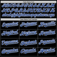 Laden Sie das Bild in den Galerie-Viewer, Uksn Individuelles Bomberjacke in Schwarz-Royalblau-Weiß mit Byron-Stil, Reverskragen, Druckknopfleiste, Zweifarben-Design und Varsity-Letterman-Stil
