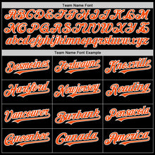 Laden Sie das Bild in den Galerie-Viewer, Uksn Individuelles Bomberjacke in Schwarz-Orange-Weiß mit Byron-Stil, Reverskragen, Druckknopfleiste, Zweifarben-Design und Varsity-Letterman-Stil
