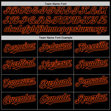 Laden Sie das Bild in den Galerie-Viewer, Uksn Individuelles Bomberjacke in Schwarz-Orange mit Byron-Stil, Reverskragen, Druckknopfleiste, Zweifarben-Design und Varsity-Letterman-Stil
