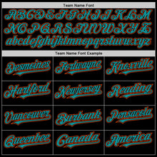 Laden Sie das Bild in den Galerie-Viewer, Uksn Individuelles Bomberjacke in Schwarz-Petrol-Orange mit Byron-Stil, Reverskragen, Druckknopfleiste, Zweifarben-Design und Varsity-Letterman-Stil

