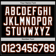 Laden Sie das Bild in den Galerie-Viewer, Uksn Individuelles Bomberjacke in Schwarz-Weiß-Orange mit Byron-Stil, Reverskragen, Druckknopfleiste, Zweifarben-Design und Varsity-Letterman-Stil
