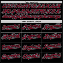 Laden Sie das Bild in den Galerie-Viewer, Uksn Individuelles Bomberjacke in Schwarz-Karmesinrot-Grau mit Byron-Stil, Reverskragen, Druckknopfleiste, Zweifarben-Design und Varsity-Letterman-Stil
