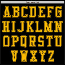 Laden Sie das Bild in den Galerie-Viewer, Uksn Individuelles Bomberjacke in Schwarz-Gold mit Reißverschluss und Varsity-Letterman-Stil
