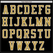 Laden Sie das Bild in den Galerie-Viewer, Uksn Individuelles Bomberjacke in Schwarz-Altgold-Weiß mit Reißverschluss und Varsity-Letterman-Stil
