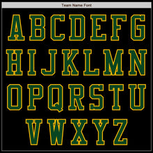 Laden Sie das Bild in den Galerie-Viewer, Uksn Individuelles Bomberjacke in Schwarz-Gold-Grün mit Reißverschluss und Varsity-Letterman-Stil
