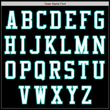 Laden Sie das Bild in den Galerie-Viewer, Uksn Individuelles Bomberjacke in Schwarz-Weiß-Aqua mit Reißverschluss und Varsity-Letterman-Stil
