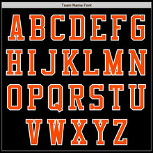Laden Sie das Bild in den Galerie-Viewer, Uksn Individuelles Bomberjacke in Schwarz-Orange-Weiß mit Reißverschluss und Varsity-Letterman-Stil
