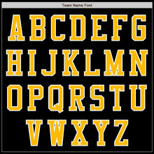 Laden Sie das Bild in den Galerie-Viewer, Uksn Individuelles Bomberjacke in Schwarz-Gold-Weiß mit Reißverschluss und Varsity-Letterman-Stil
