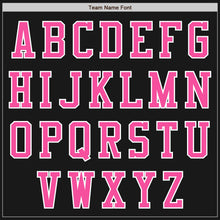 Laden Sie das Bild in den Galerie-Viewer, Uksn Individuelles Bomberjacke in Schwarz-Pink-Weiß mit Reißverschluss, Zweifarben-Design und Varsity-Letterman-Stil
