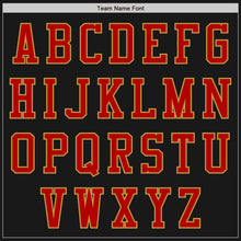 Laden Sie das Bild in den Galerie-Viewer, Uksn Individuelles Bomberjacke in Schwarz-Altgold-Rot mit Reißverschluss, Zweifarben-Design und Varsity-Letterman-Stil
