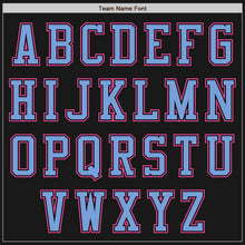 Laden Sie das Bild in den Galerie-Viewer, Uksn Individuelles Bomberjacke in Schwarz-Pink-Hellblau mit Reißverschluss, Zweifarben-Design und Varsity-Letterman-Stil
