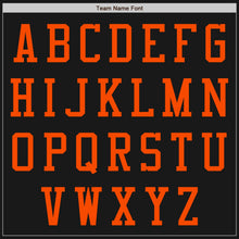 Laden Sie das Bild in den Galerie-Viewer, Uksn Individuelles Bomberjacke in Schwarz-Orange mit Reißverschluss, Zweifarben-Design und Varsity-Letterman-Stil
