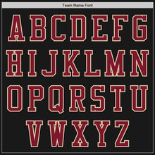 Laden Sie das Bild in den Galerie-Viewer, Uksn Individuelles Bomberjacke in Schwarz-Karmesinrot-Creme-City-Creme mit Reißverschluss, Zweifarben-Design und Varsity-Letterman-Stil
