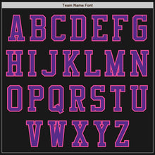 Laden Sie das Bild in den Galerie-Viewer, Uksn Individuelles Bomberjacke in Schwarz-Pink-Violett mit Reißverschluss, Zweifarben-Design und Varsity-Letterman-Stil
