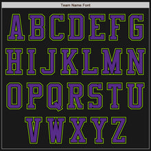 Laden Sie das Bild in den Galerie-Viewer, Uksn Individuelles Bomberjacke in Schwarz-Neongrün-Violett mit Reißverschluss, Zweifarben-Design und Varsity-Letterman-Stil
