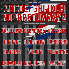 Laden Sie das Bild in den Galerie-Viewer, Uksn Individuelles Bomberjacke in Schwarz-Rot-Grau mit 3D-Costa-Rica-Flagge, Druckknopfleiste, Kapuze und Varsity-Letterman-Stil
