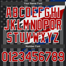 Laden Sie das Bild in den Galerie-Viewer, Uksn Individuelles Bomberjacke in Schwarz-Rot-Grau mit 3D-Costa-Rica-Flagge, Druckknopfleiste, Kapuze und Varsity-Letterman-Stil
