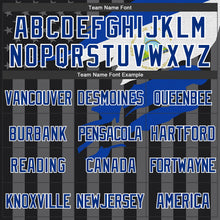 Laden Sie das Bild in den Galerie-Viewer, Uksn Individuelles Bomberjacke in Schwarz-Gewitterblau-Grau mit 3D-Nicaragua-Flagge, Druckknopfleiste, Kapuze und Varsity-Letterman-Stil
