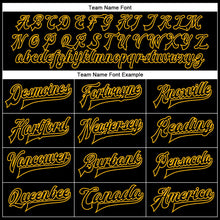 Laden Sie das Bild in den Galerie-Viewer, Uksn Individuelles Bomberjacke in Schwarz-Schwarz-Gold mit Kunstleder, Druckknopfleiste und Varsity-Letterman-Stil

