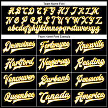Laden Sie das Bild in den Galerie-Viewer, Uksn Individuelles Bomberjacke in Schwarz-Weiß-Gold mit Kunstleder, Druckknopfleiste und Varsity-Letterman-Stil
